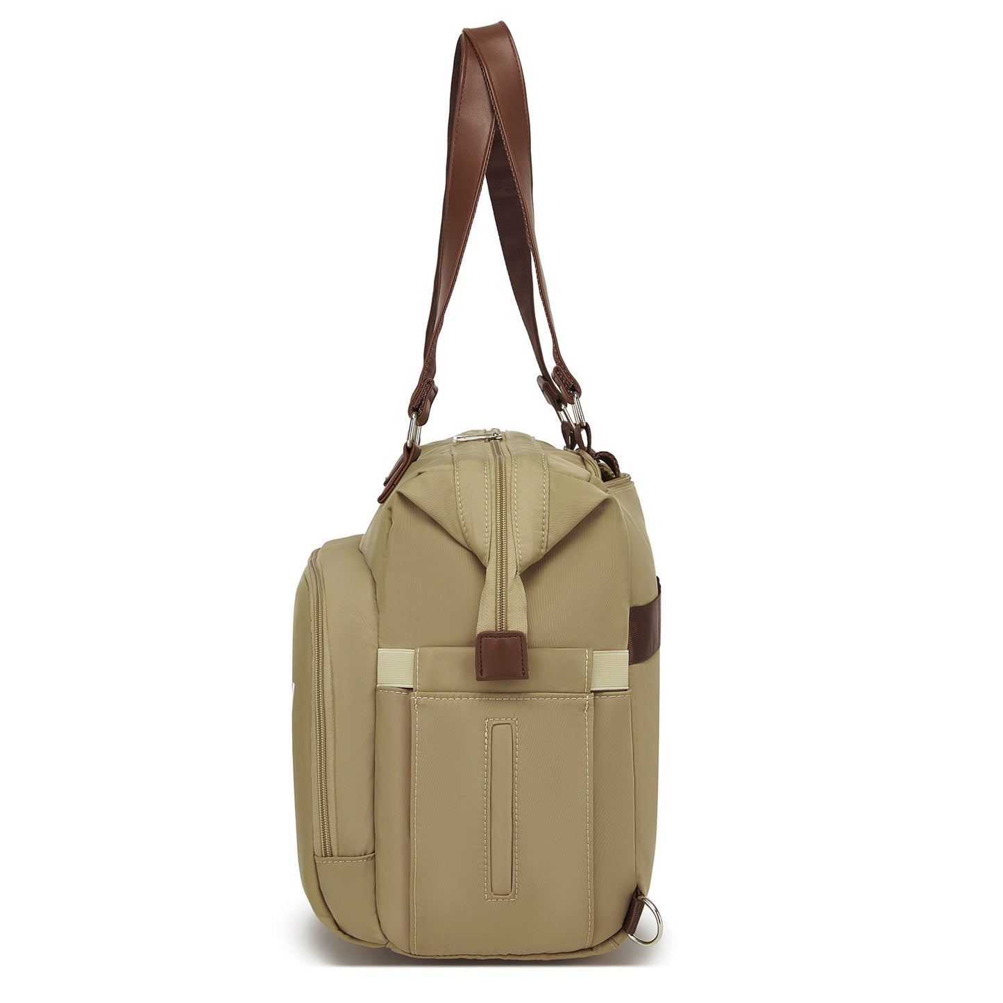 Kono Large Nappy Changing Tote Bag with Shoe Compartment, Insulated Pockets & Waterproof Zip Pocket (BCK2503) - Khaki