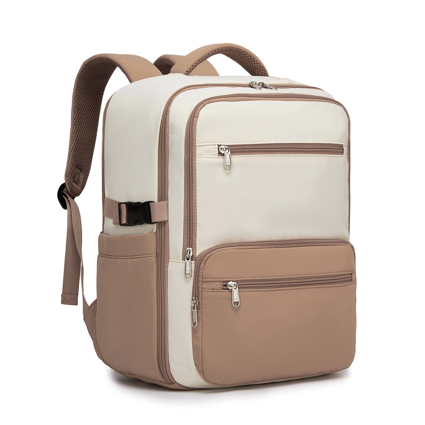 Kono Under-Seat Laptop Travel Backpack - Beige and Khaki