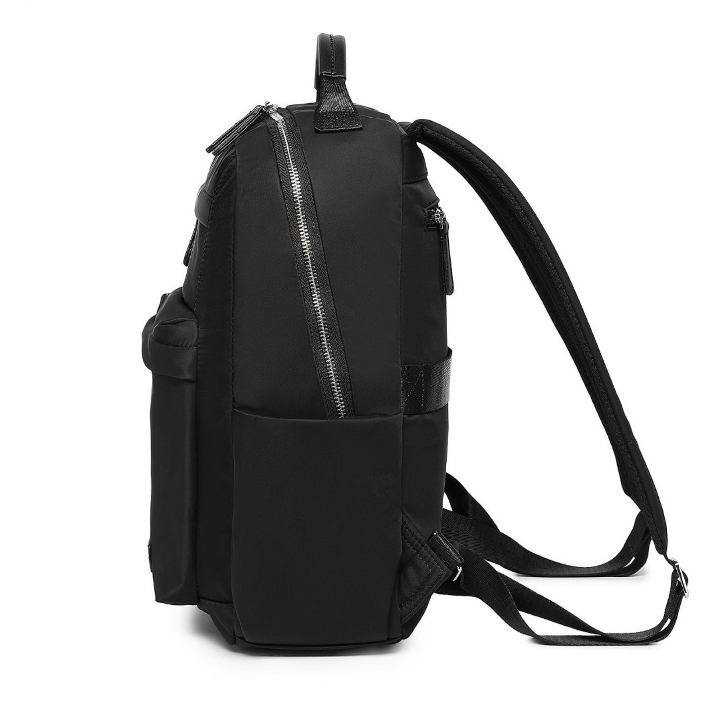 Miss Lulu Stylish Backpack with Laptop Sleeve and Multiple Pockets and Trolley Sleeve (BPM2431) - Black