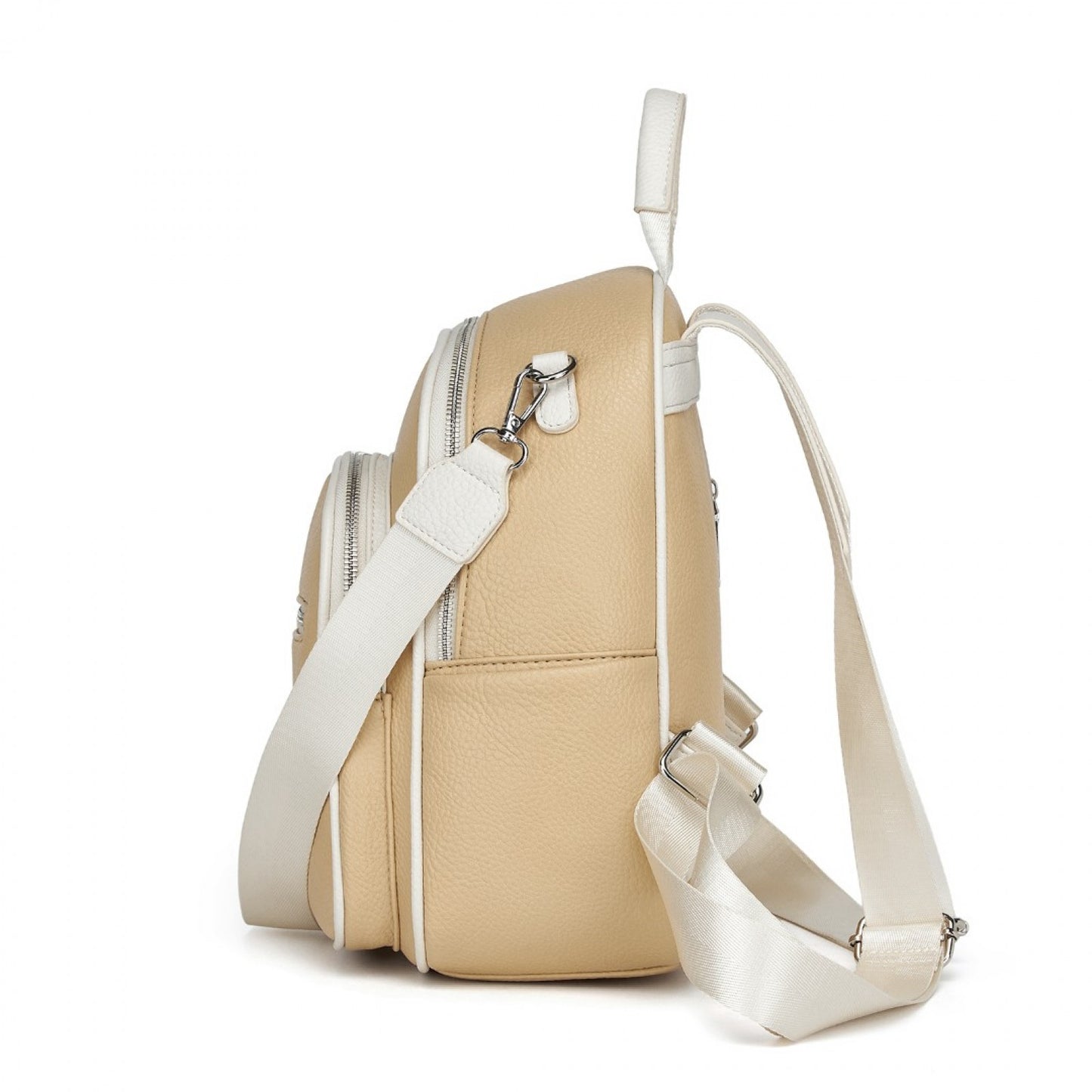 Miss Lulu PU Leather Convertible Backpack Crossbody Bag - Lightweight Anti-Theft Daypack with Multiple Pockets (BPM2453) - Yellow