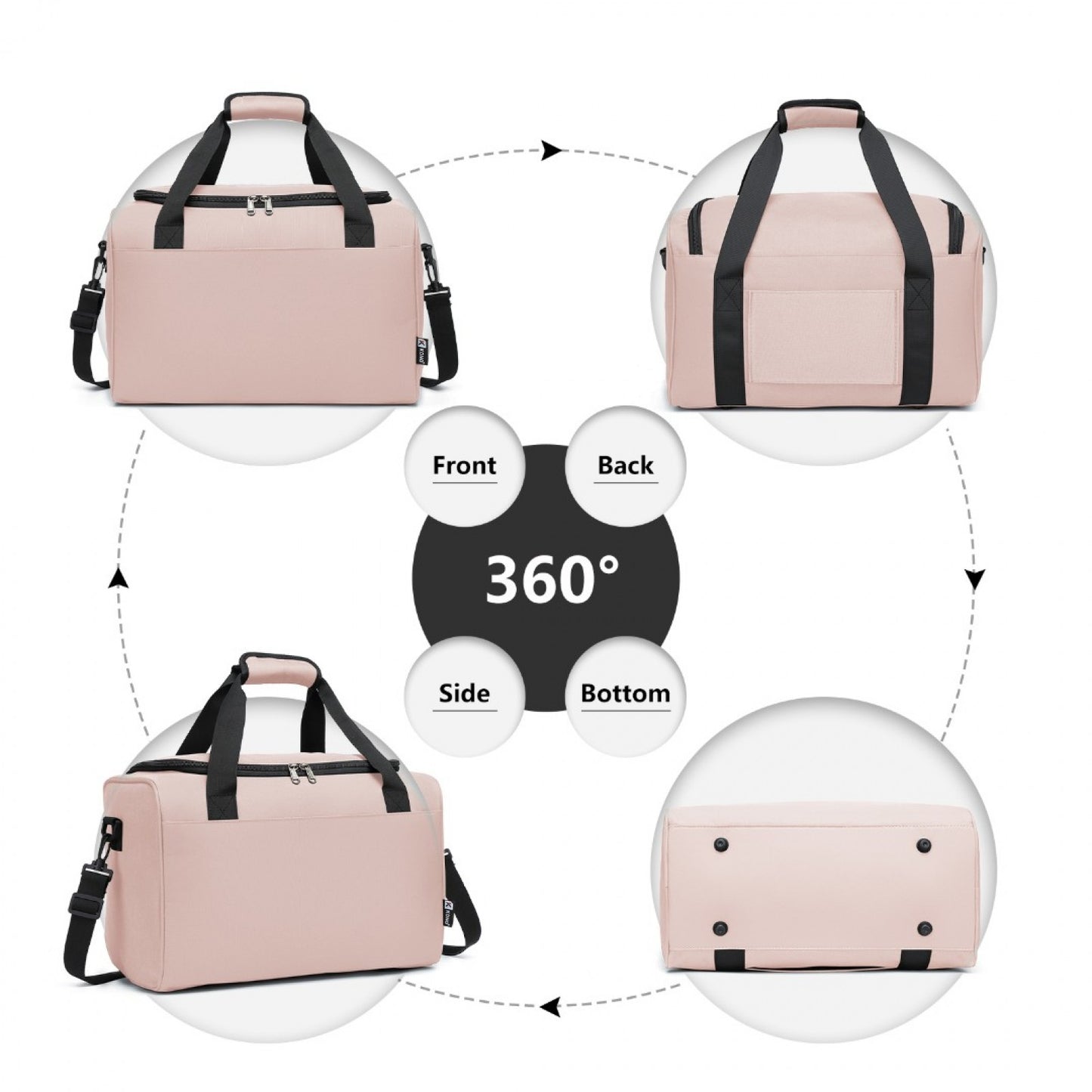 Kono Structured Travel Duffle Bag (E2016S) - Pink