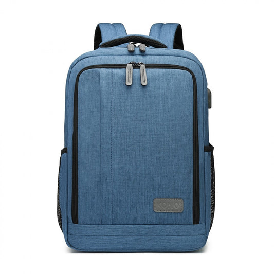 Kono Multi-Compartment Backpack with USB Port (EM2111S) - Blue