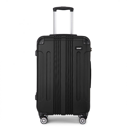 Kono ABS Lightweight Compact Hard Shell Cabin Suitcase Travel Luggage (K1777-1L) - Black