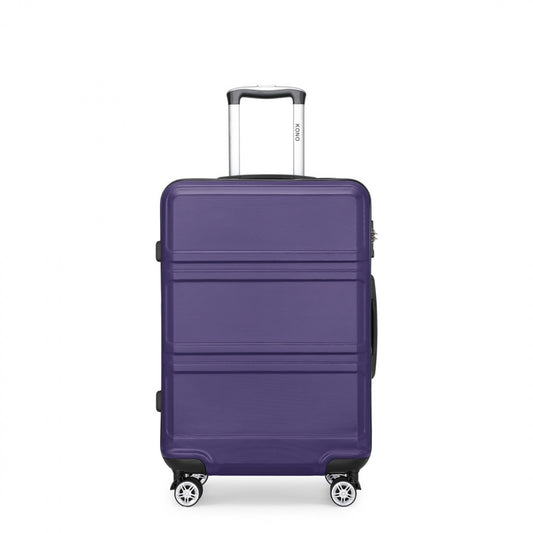 Kono ABS Sculpted Horizontal Design Cabin Luggage (K1871-1L) - Purple