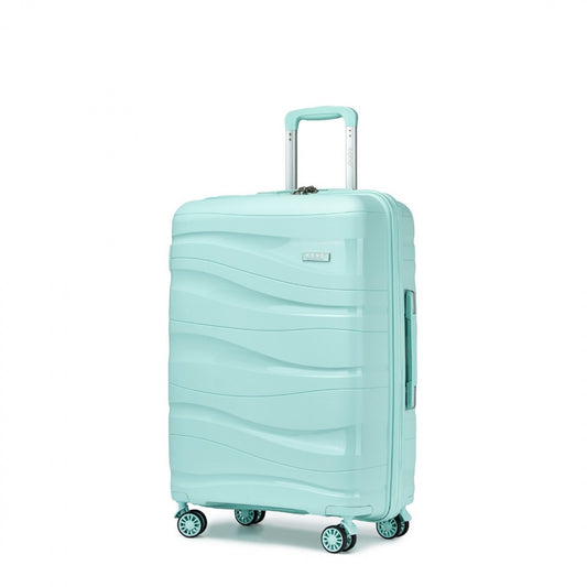 Kono Lightweight Polypropylene Hard Shell 3 Piece Suitcase Set With TSA Lock (K2094L) - Mint Green