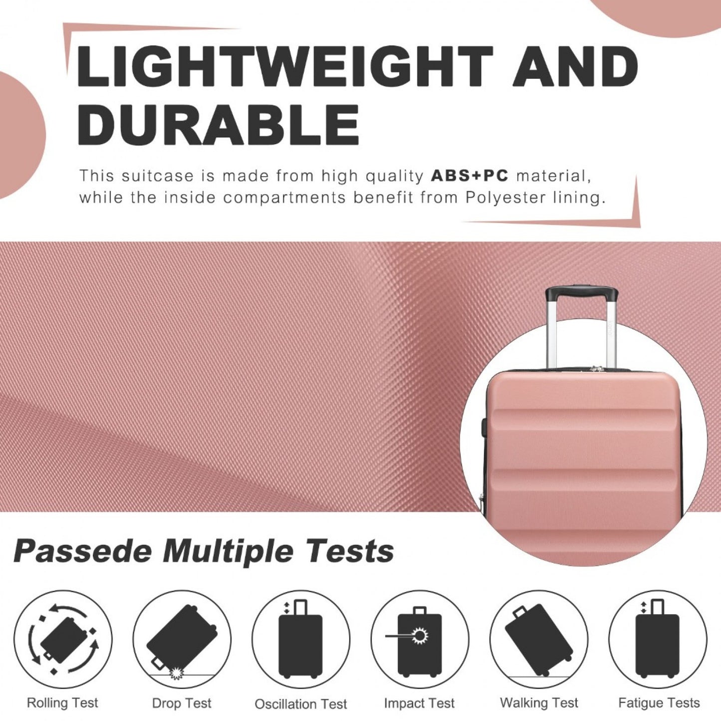 Kono Stylish Horizontal Engraved Hard Shell ABS+PC Cabin Suitcase with TSA Lock (KSK2482) - Nude