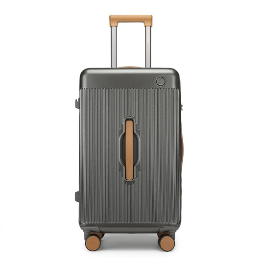 Kono Premium Hard Shell Suitcase Durable ABS and PC with TSA Lock and Multi-Handle Design for Effortless Travel (KSK2488) - Grey & Brown