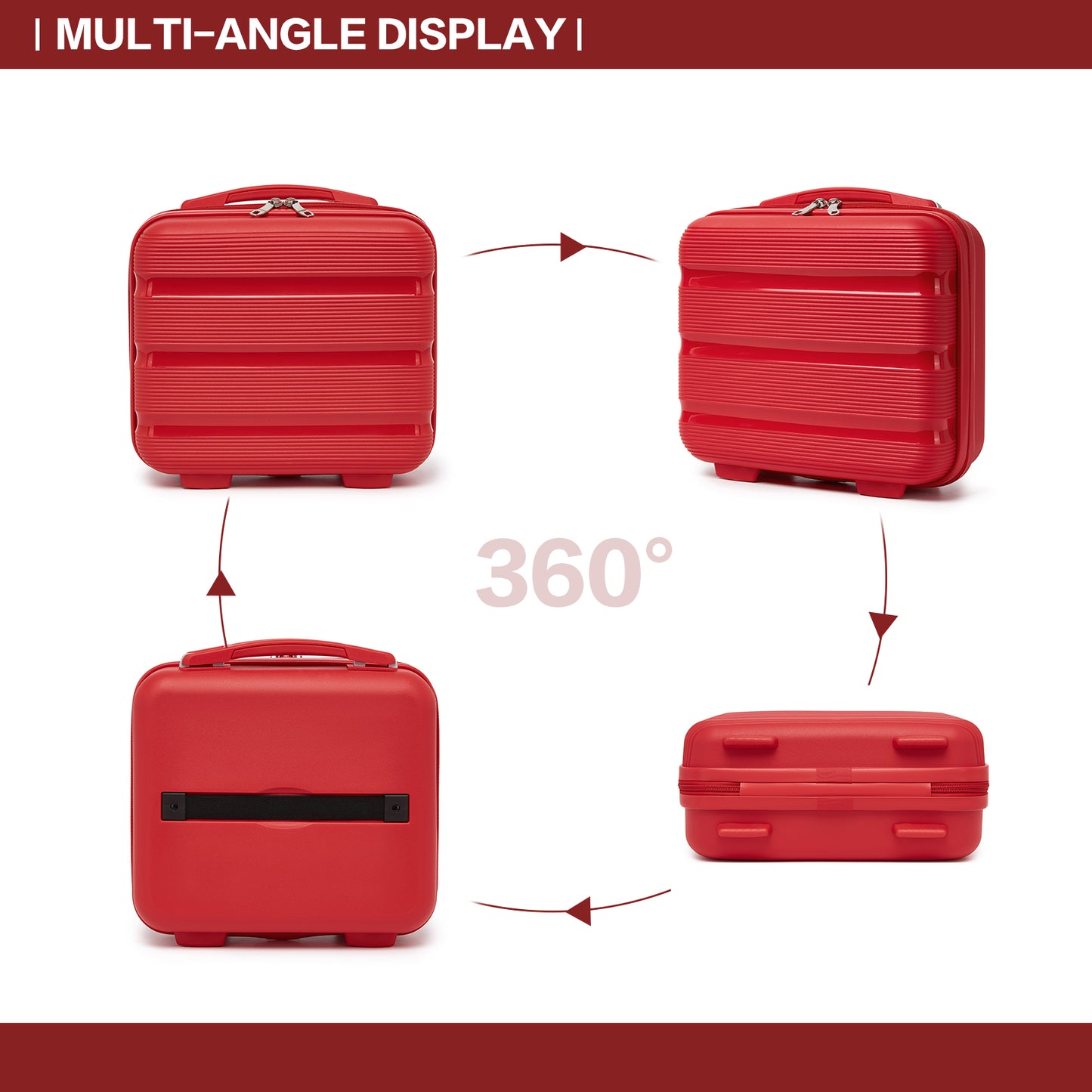 Kono PP Hardshell Lightweight Vanity Case for Travel & Daily Use (KSK2492) - Red