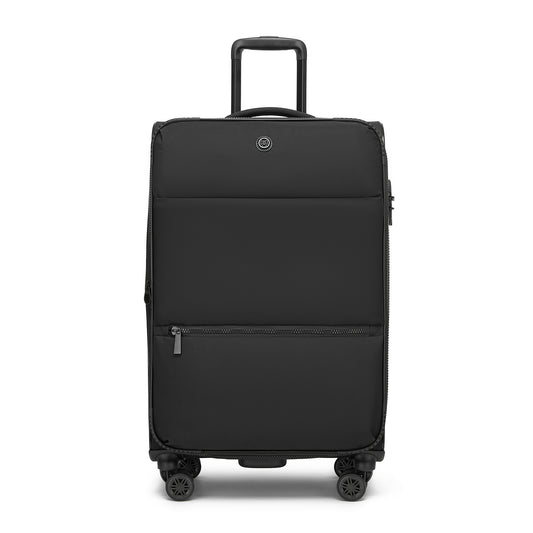 3 Piece Softshell Expandable Luggage Set 20/26/30 Inch, Lightweigh Suitcase with Silent Wheels & Organised Interior for Travel (KSN2593) - Black
