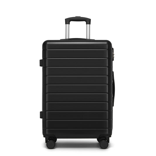 , Durable ABS Hard Shell Suitcase with 360 Silent Spinner Wheels & Secure Combination Lock (KSN2691) - Black
