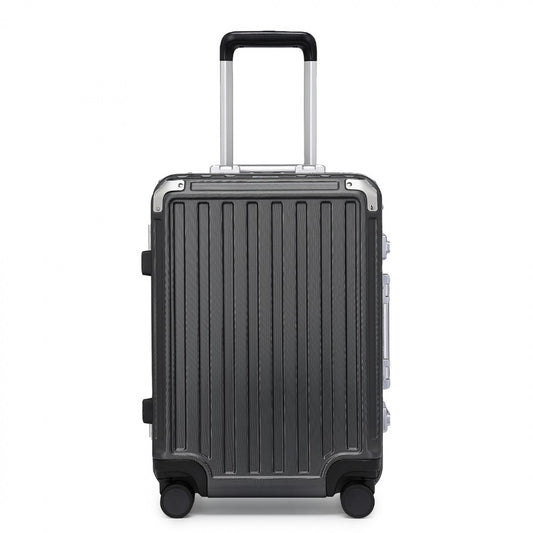 Supercase Durable PC Hardshell Aluminum Frame Suitcase With TSA Lock (KSS2481) - Black