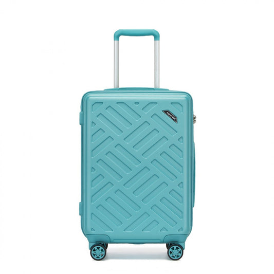 Supercase Sleek Geometric Pattern Hard Shell ABS+PC Cabin Suitcase with TSA Lock (KSS2495) - Blue