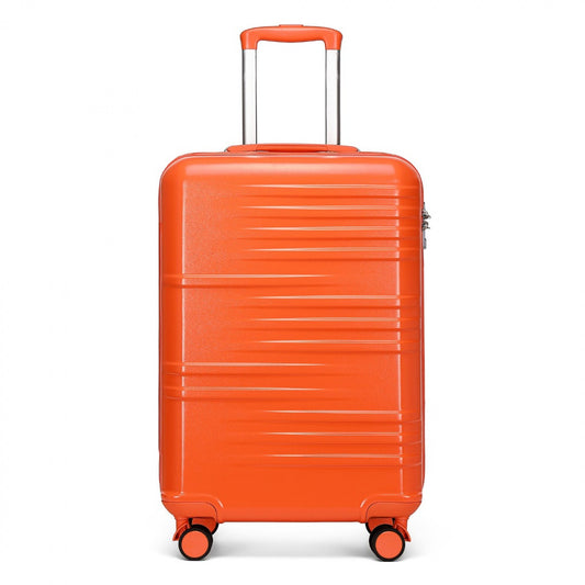 British Traveller Durable Polycarbonate and ABS Hard Shell Suitcase With TSA Lock (K2391L) - Orange