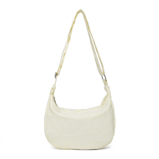 Water-resistant Portable Crescent Shoulder Cross Body Bag (S2314) - Beige