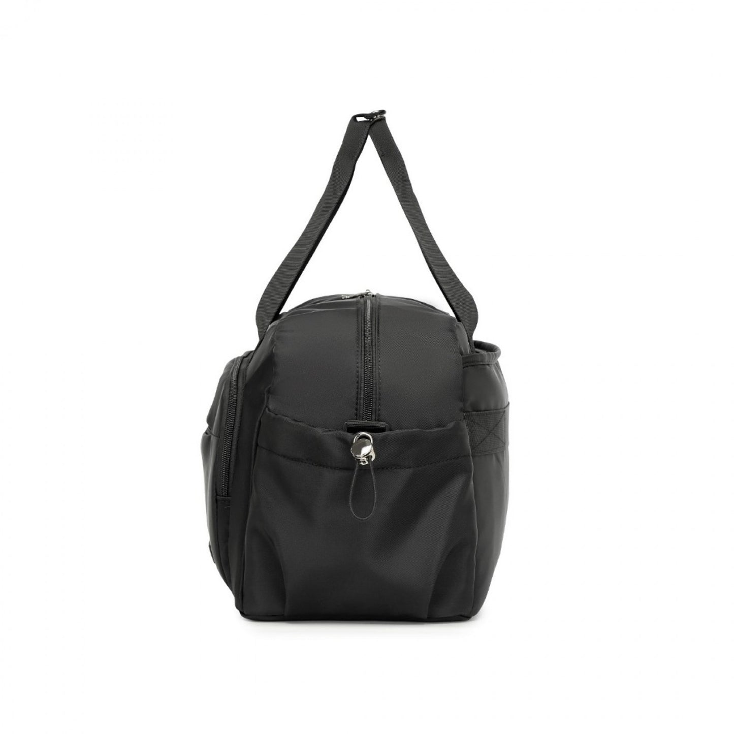 Kono Versatile Multi-Compartment Travel Weekend Bag Two-Piece Set with Shoe Compartment and Cosmetic Pouch (TVK2429) - Black