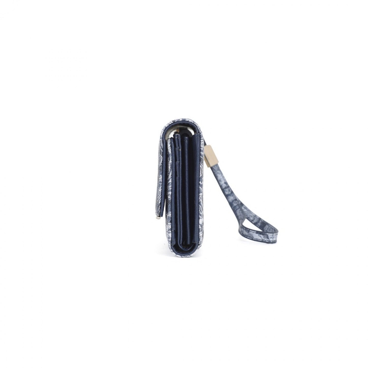 Miss Lulu Elegant Women's Long Purse with Detachable Wrist Strap And Multi-Card Organizer (WTM2448) - Navy