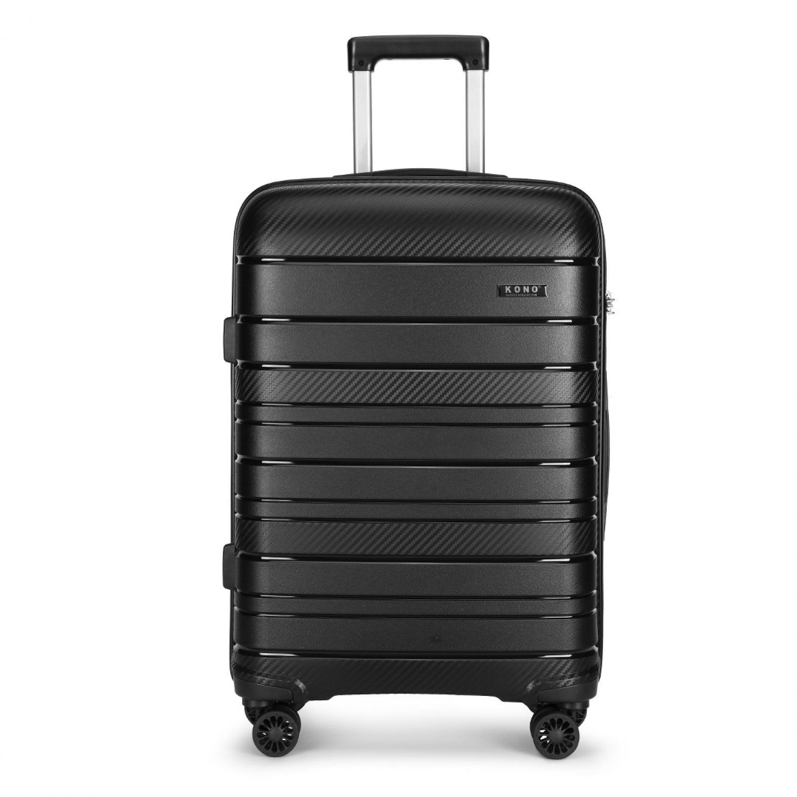 Kono Multi Texture Hard Shell PP Suitcase Classic Collection (K2091L) - Black