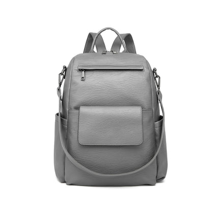 Miss Lulu Large Leather Look Backpack (LH2012) - Grey