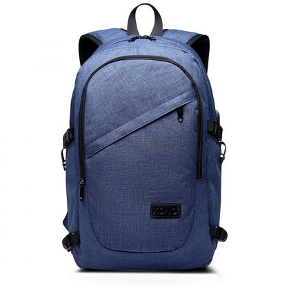 Kono Business Laptop Backpack with USB Charging Port (E6715) - Navy Blue