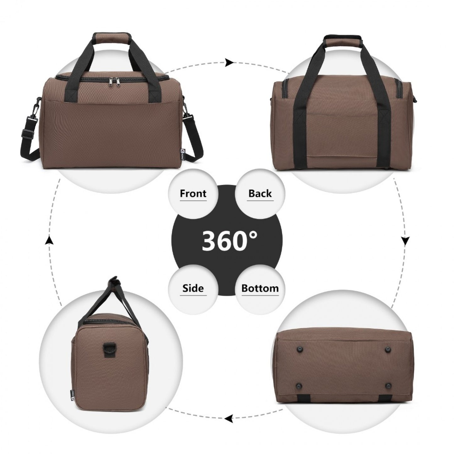 Kono Structured Travel Duffle Bag (E2016S) - Brown