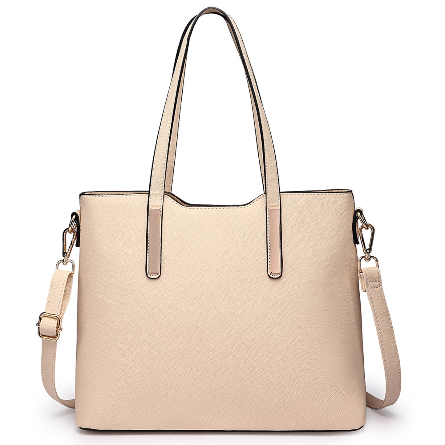 Miss Lulu Three Piece Tote Shoulder Bag And Clutch (LT6648) - Beige