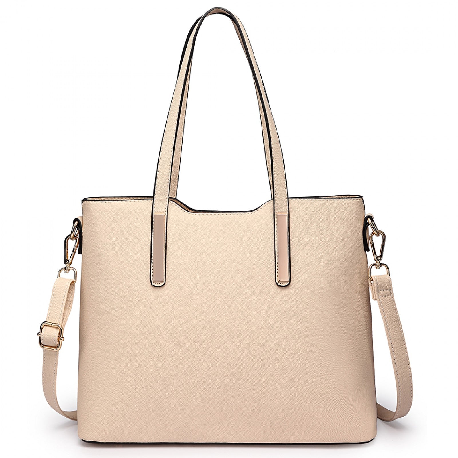 Miss Lulu Three Piece Tote Shoulder Bag And Clutch (LT6648) - Beige