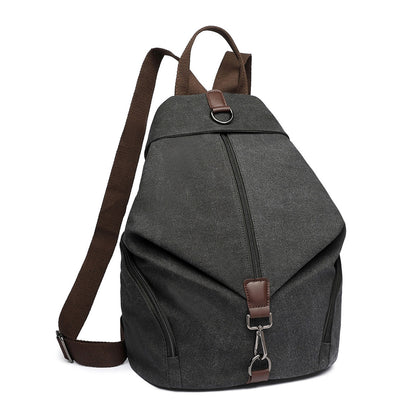 Kono Fashion Anti-Theft Canvas Backpack (EB2044) - Black