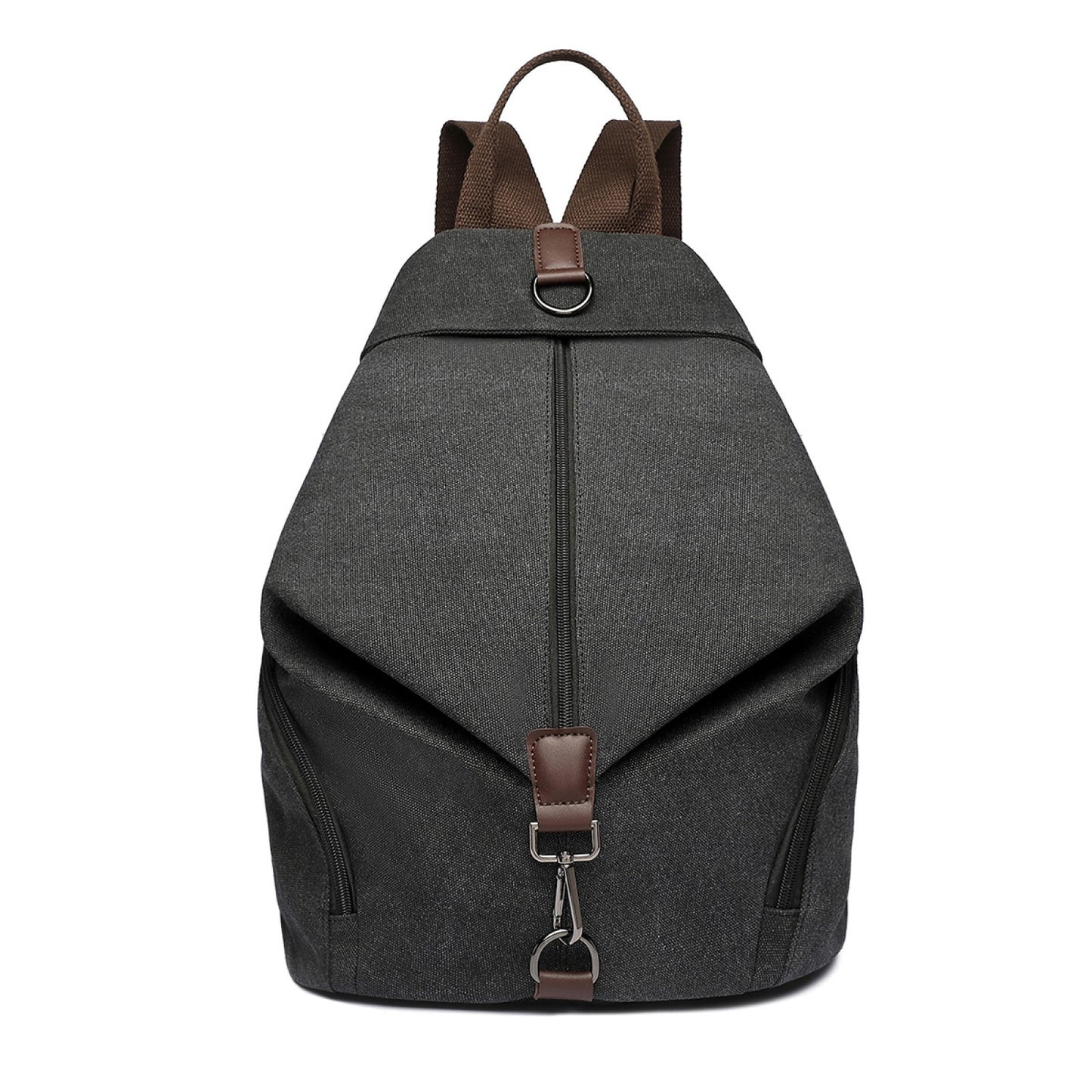 Kono Fashion Anti-Theft Canvas Backpack (EB2044) - Black