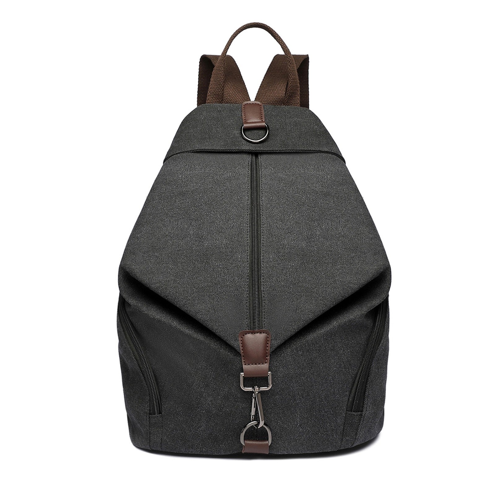 Kono Fashion Anti-Theft Canvas Backpack (EB2044) - Black