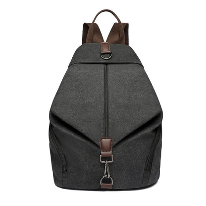Kono Fashion Anti-Theft Canvas Backpack (EB2044) - Black