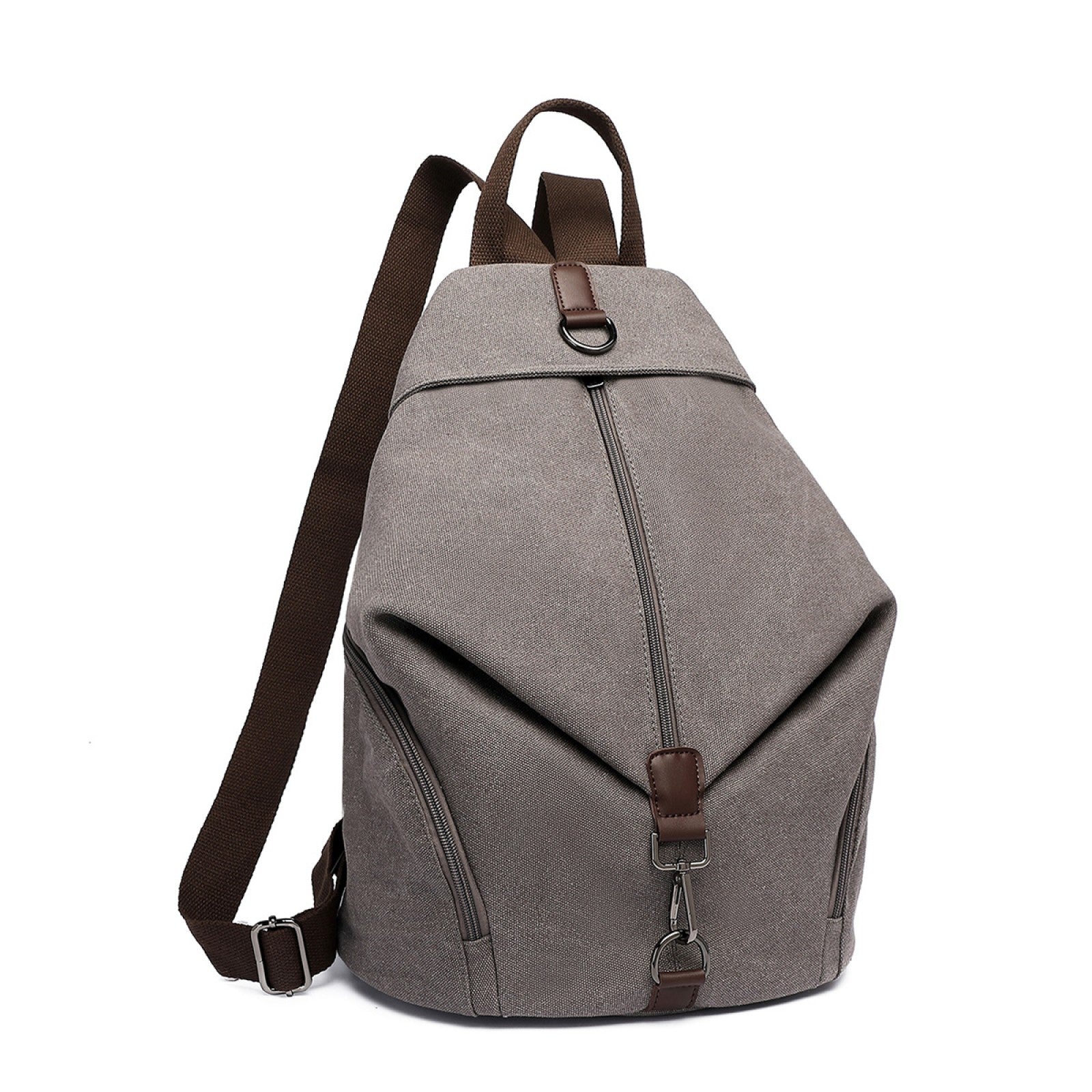 Kono Fashion Anti-Theft Canvas Backpack (EB2044) - Grey