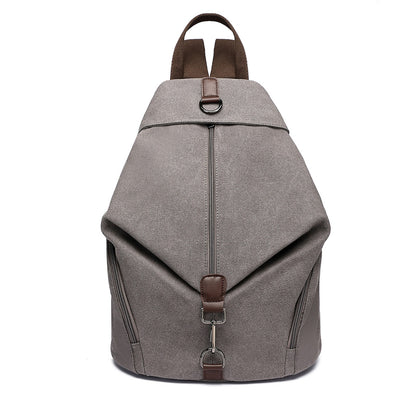 Kono Fashion Anti-Theft Canvas Backpack (EB2044) - Grey