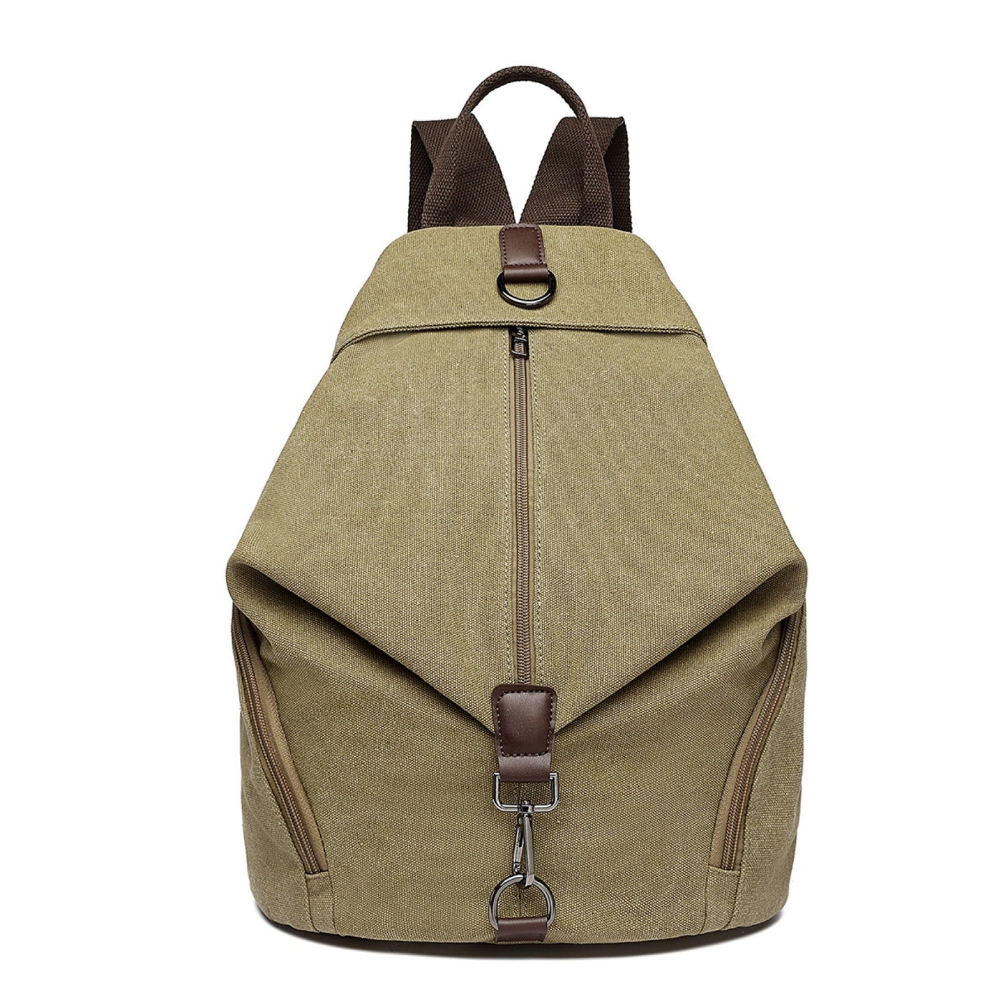 Kono Fashion Anti-Theft Canvas Backpack (EB2044) - Khaki