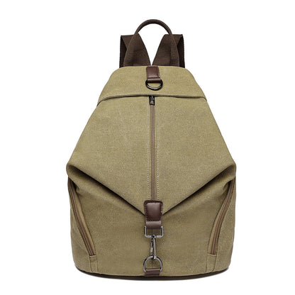 Kono Fashion Anti-Theft Canvas Backpack (EB2044) - Khaki