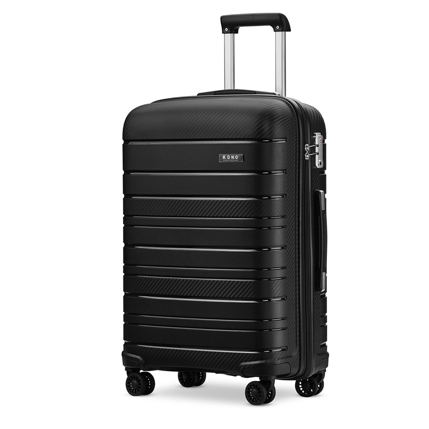 Kono Multi Texture Hard Shell PP Suitcase Classic Collection (K2091L) - Black