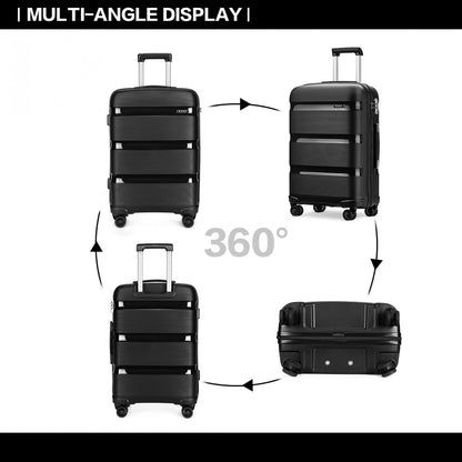 Kono Bright Hard Shell PP Suitcase In (K2092L) - Black