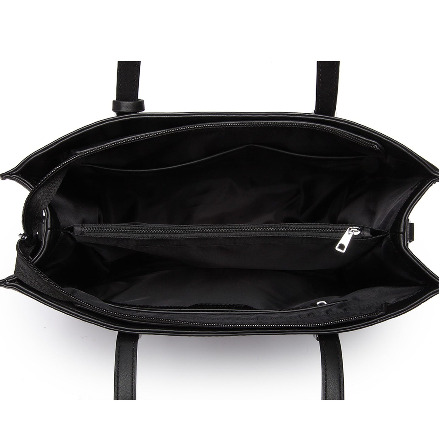 Miss Lulu Glossy Detail Shoulder Bag (LN1909) - Black
