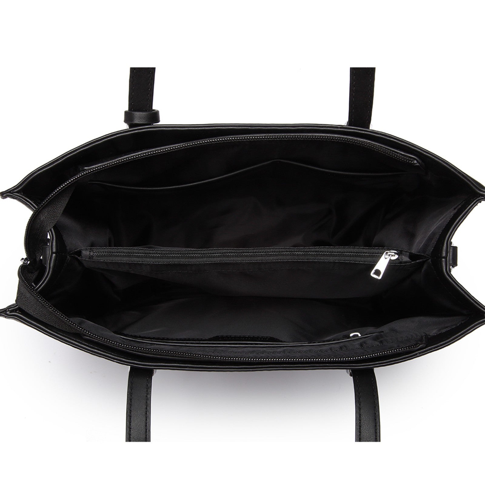 Miss Lulu Glossy Detail Shoulder Bag (LN1909) - Black