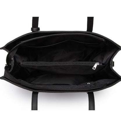 Miss Lulu Glossy Detail Shoulder Bag (LN1909) - Black