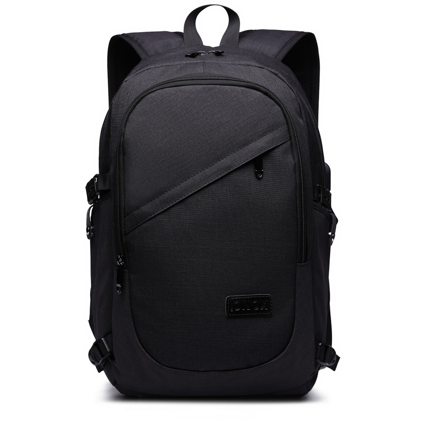 Kono Business Laptop Backpack with USB Charging Port (E6715) - Black