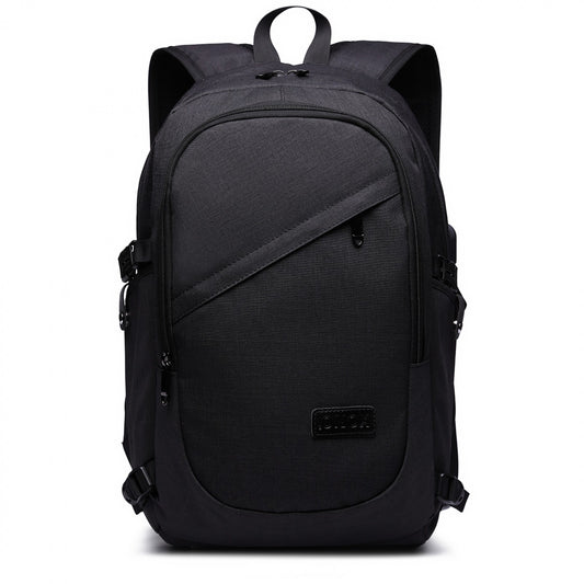 Kono Business Laptop Backpack with USB Charging Port (E6715) - Black