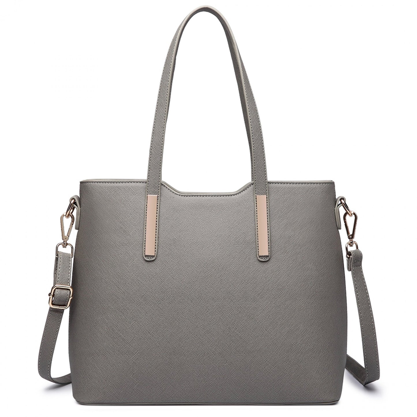 Miss Lulu Three Piece Tote Shoulder Bag And Clutch (LT6648) - Grey