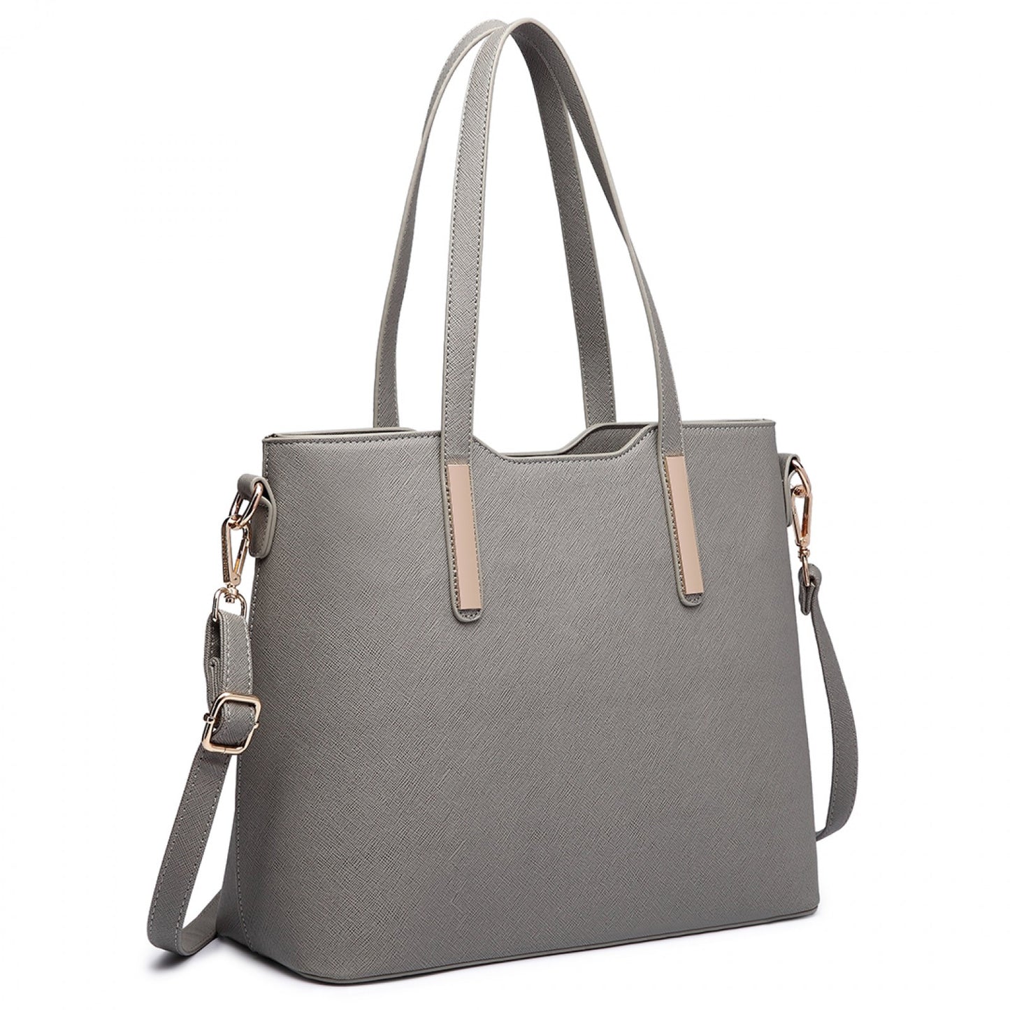 Miss Lulu Three Piece Tote Shoulder Bag And Clutch (LT6648) - Grey
