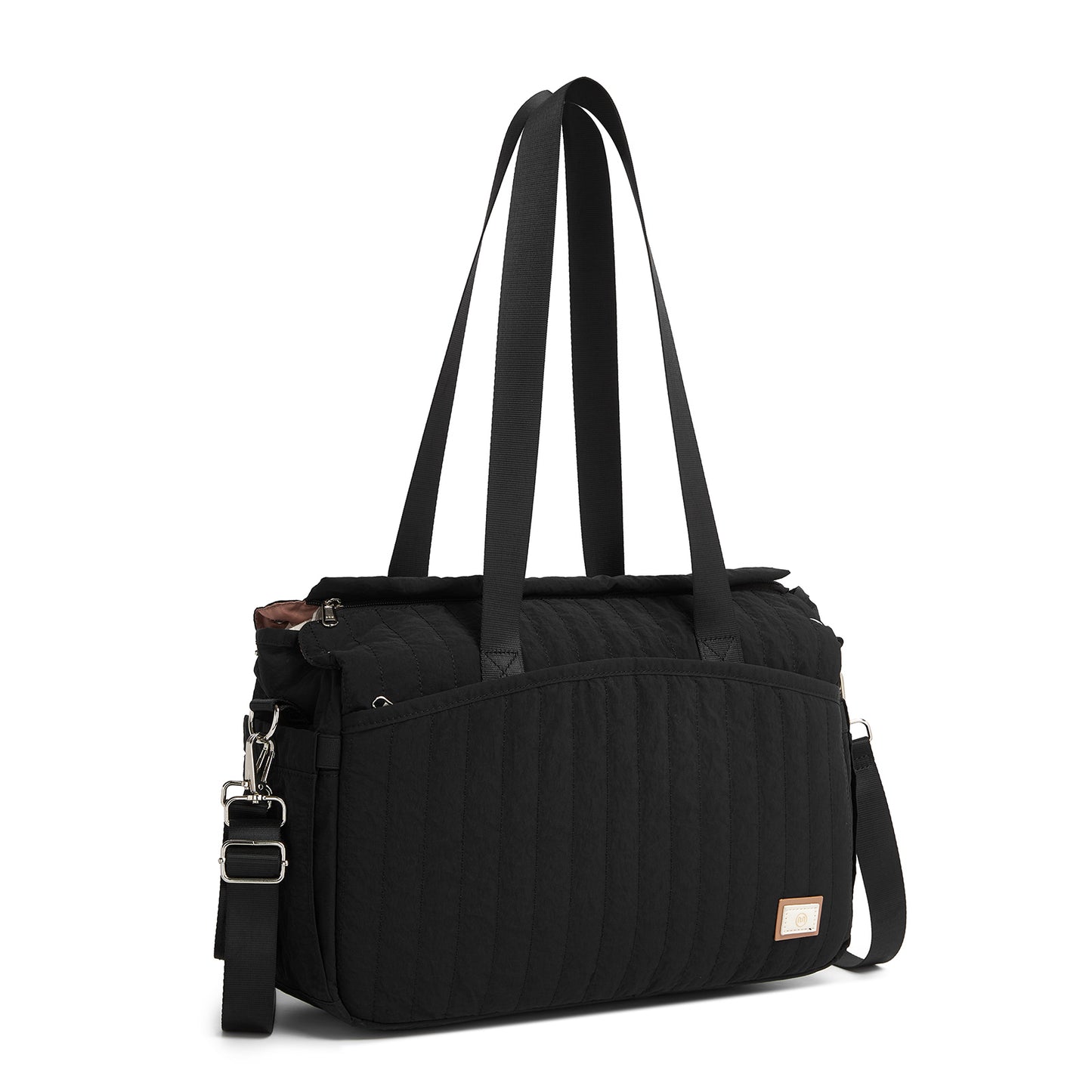 Black Miss Lulu maternity changing bag front view