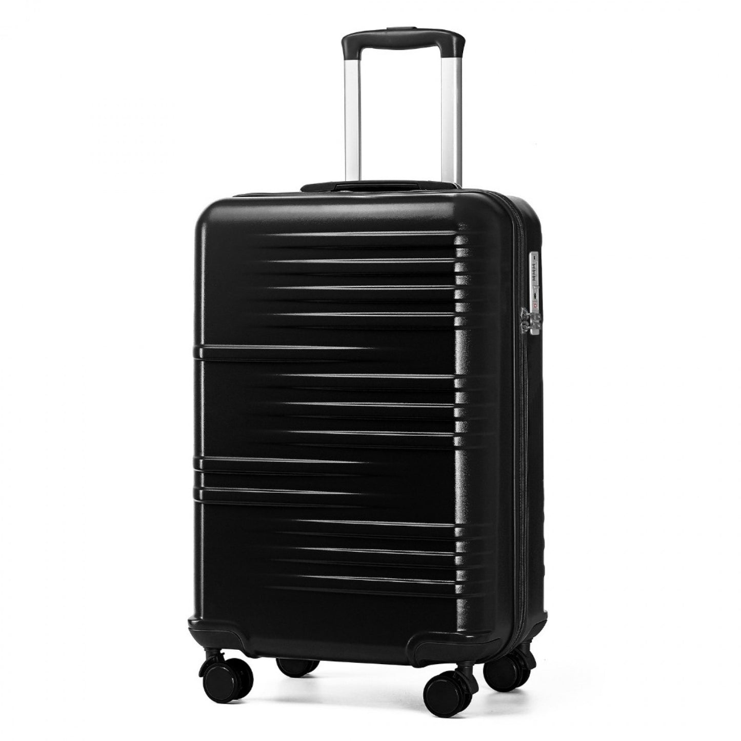British Traveller Durable Polycarbonate and ABS Hard Shell Suitcase With TSA Lock (K2391L) - Black