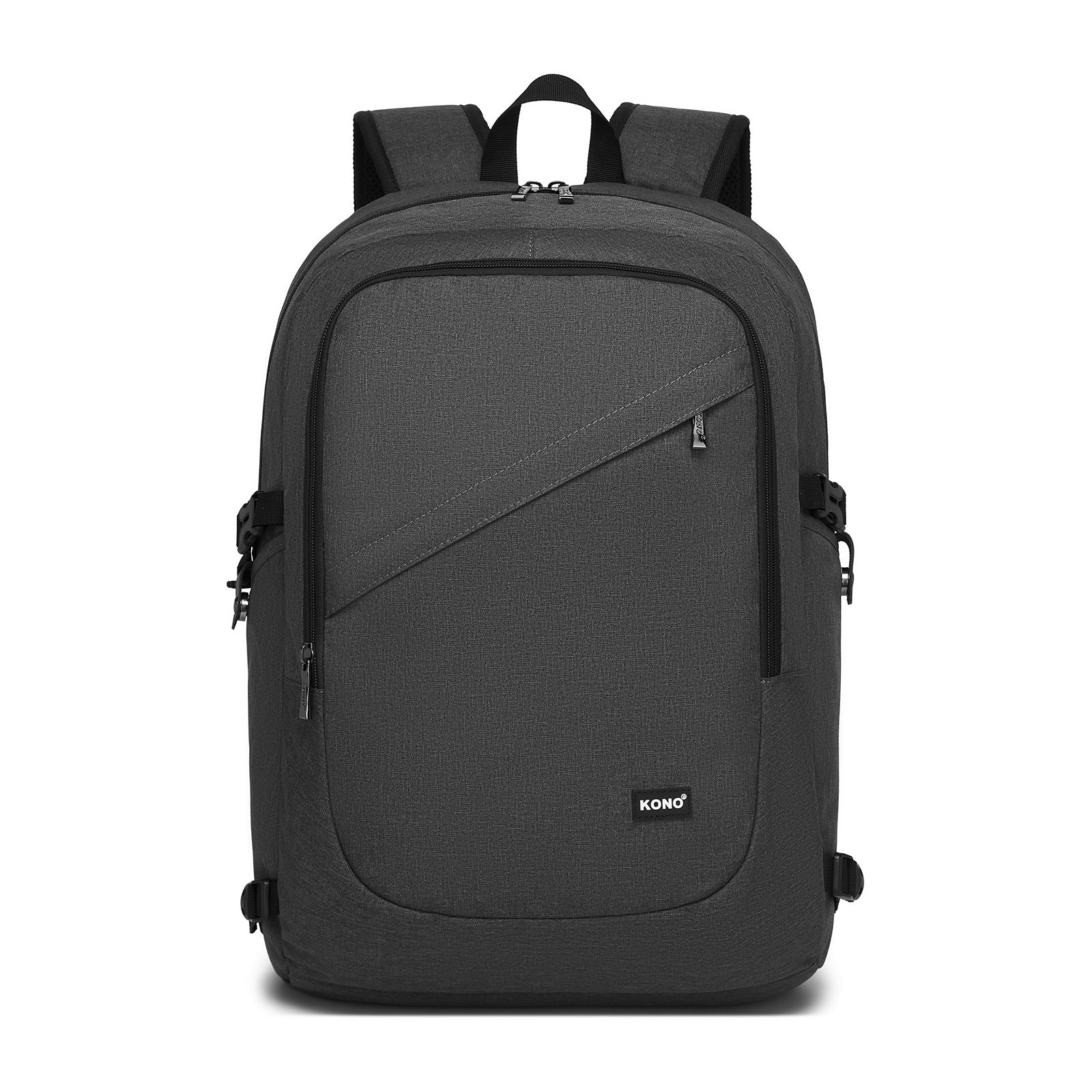 Kono Modern Urban Style Laptop Backpack - Dark Grey
