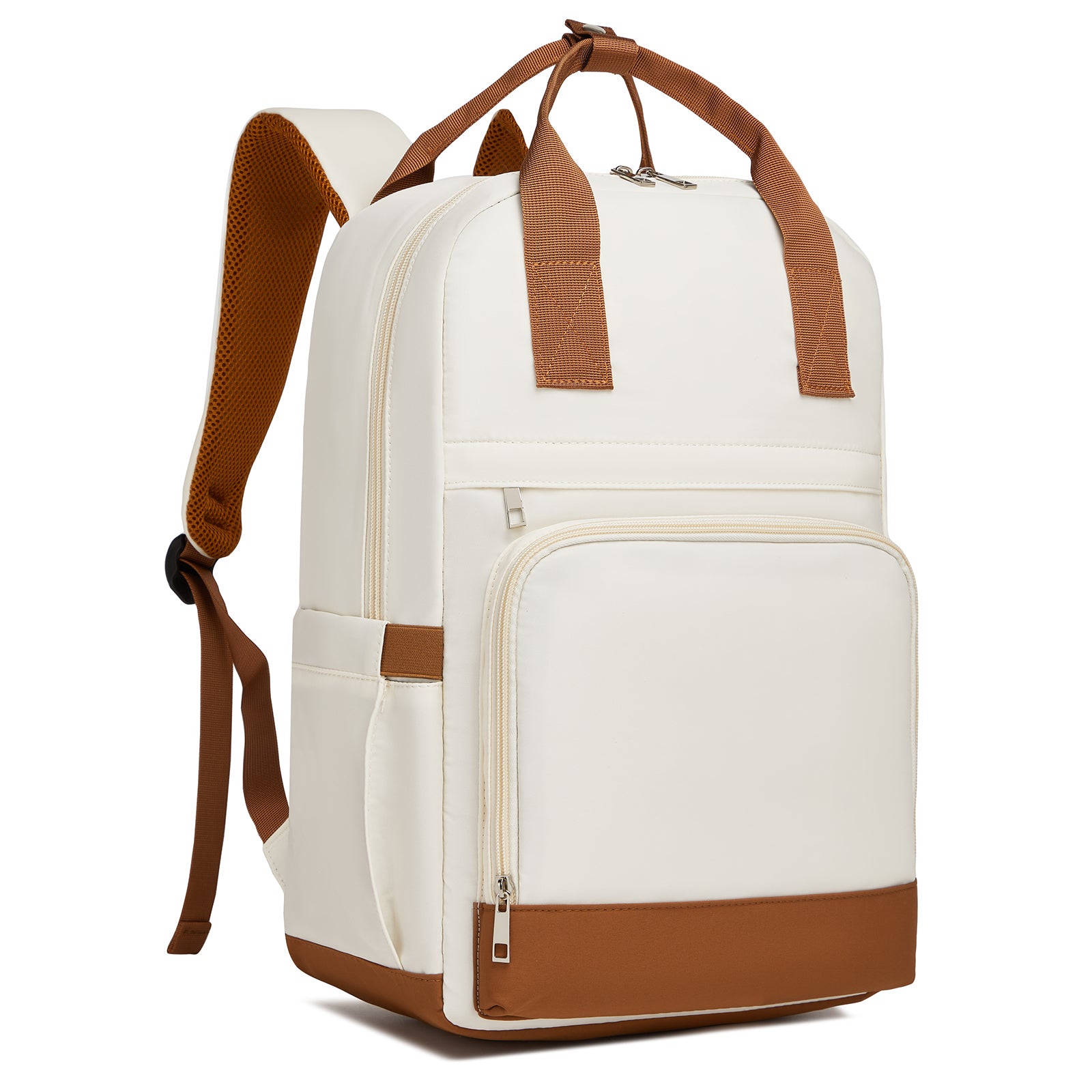 Kono Casual Contemporary Backpack - Cream and Brown