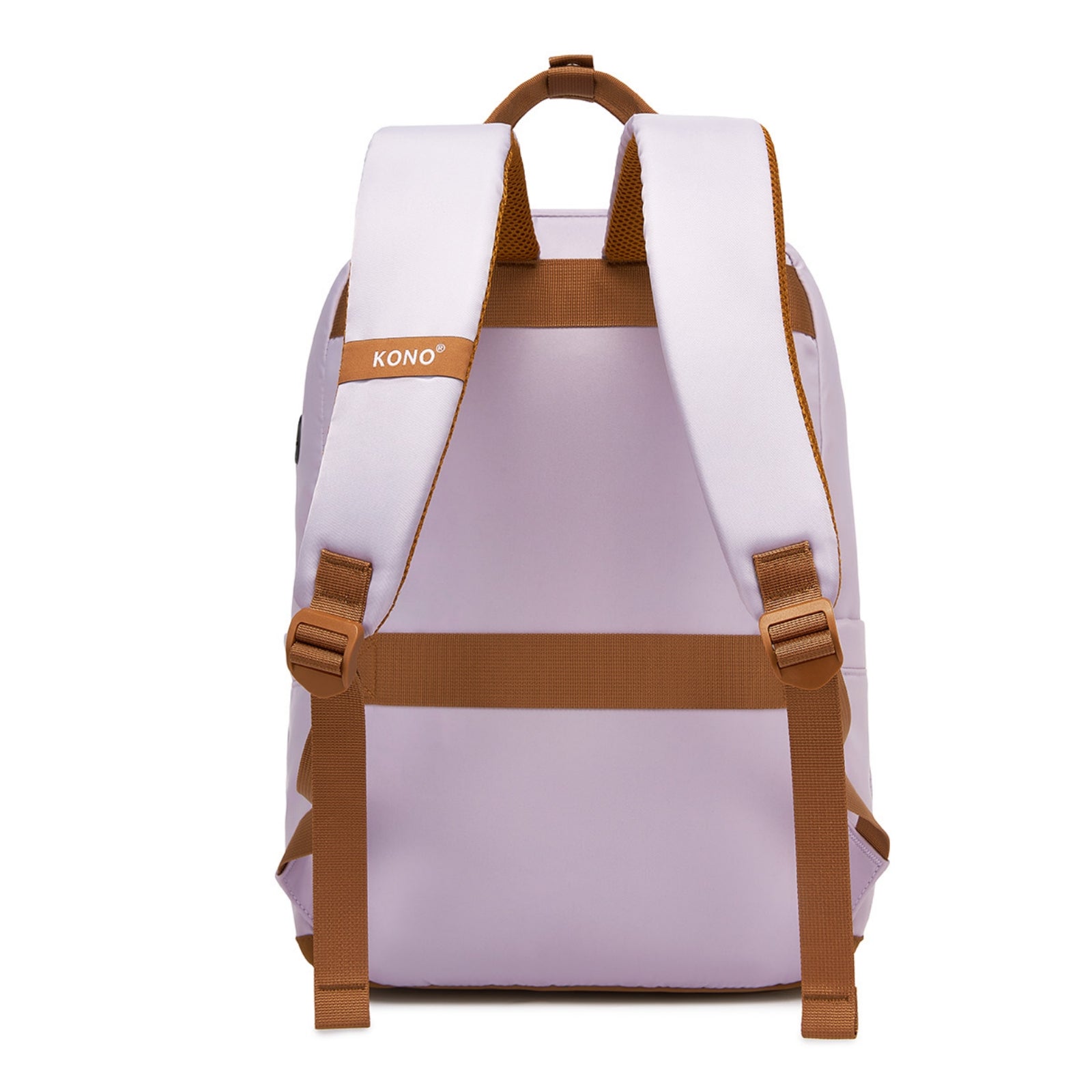 Kono Casual Contemporary Laptop Backpack - Purple and Brown - product view 3