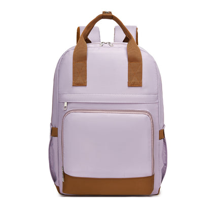 Kono Casual Contemporary Laptop Backpack - Purple and Brown - product view 2