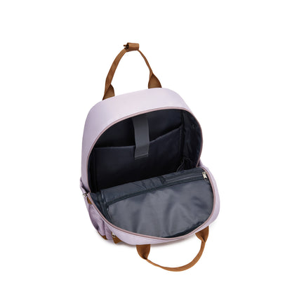 Kono Casual Contemporary Laptop Backpack - Purple and Brown - product view 9